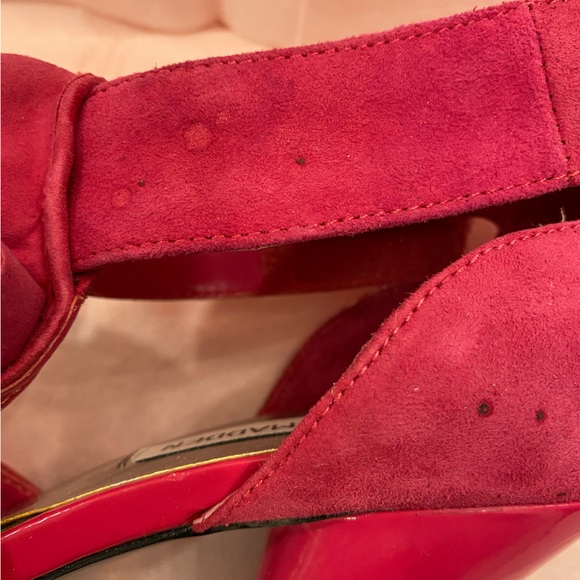 NWO Box Steve Madden Size 8 Suede Fuchsia Platform Shoes Heels Pumps Courts - Picture 11 of 12
